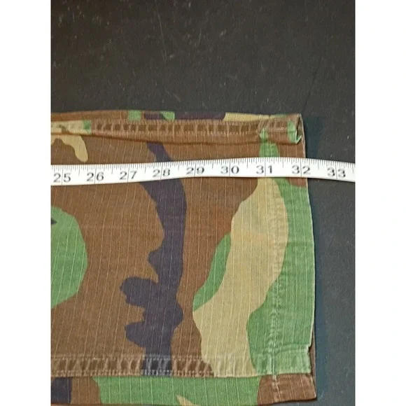 BDU Cargo Pants Men M Long 34x32 Woodland Camo Combat Double Knee Ripstop Hiking - Picture 8 of 8